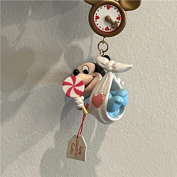 VINTAGE Mickey Mouse “Bundle of Joy” Enesco Treasury of Christmas Ornament 1990s - Picture 11 of 16